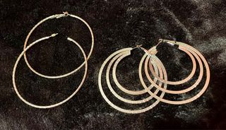 Pack pendientes y argollas plateados