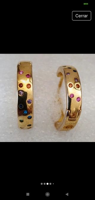 Pendientes Aro Circonitas Multicolor