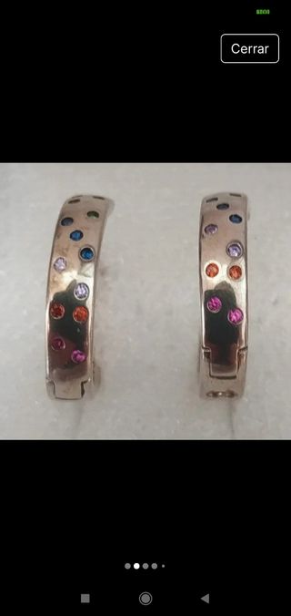 Pendientes Aro Circonitas Multicolor