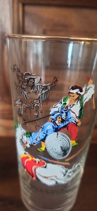 4 Vasos Vintage Años 60 Pintados a Mano