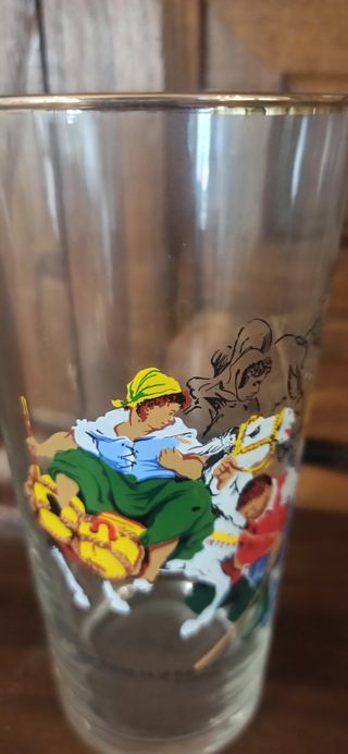 4 Vasos Vintage Años 60 Pintados a Mano