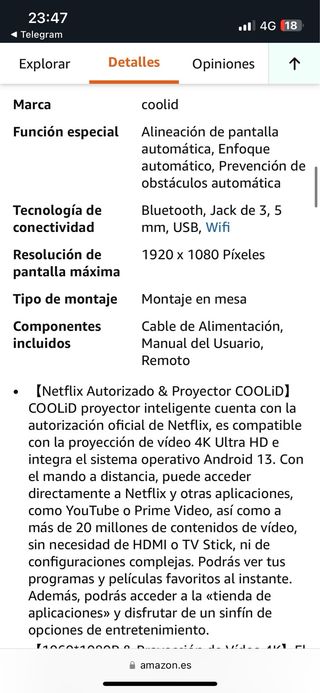 Proyector Portátil Netflix 4K 1080p Wi-Fi 6 •NUEVO