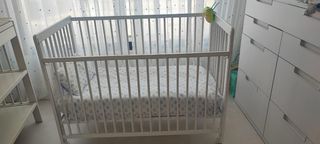 Cuna bebé madera blanca