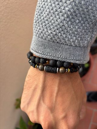 Pulsera Piedras Naturales Hombre
