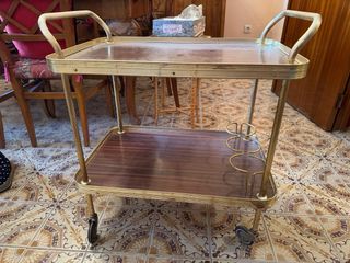 Carrito camarera vintage madera y metal