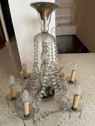Lámpara araña cristal y metal