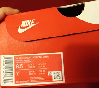 Zapatillas Nike Court Vision Low Rojas y Blancas