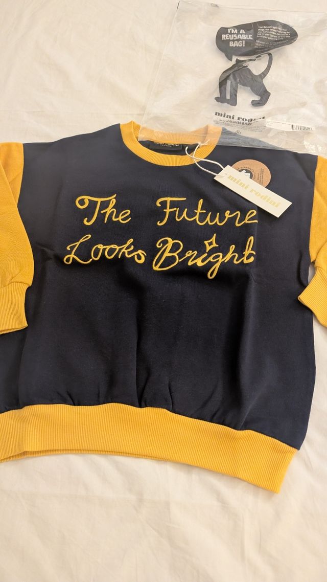 Mini Rodini Camisola Infantil Azul e Amarelo