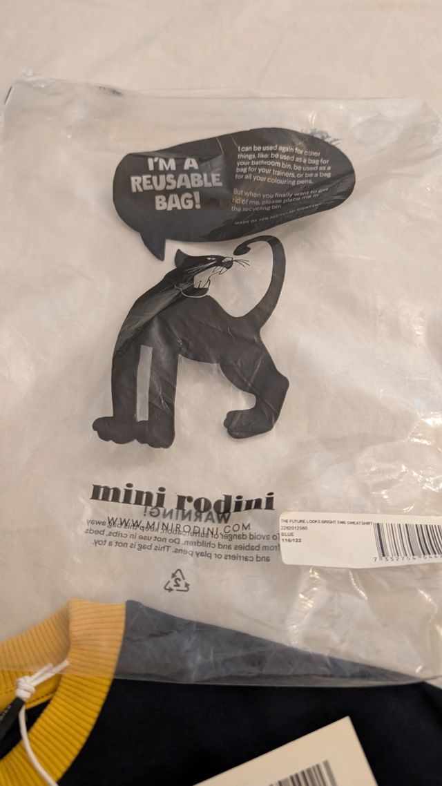 Mini Rodini Camisola Infantil Azul e Amarelo