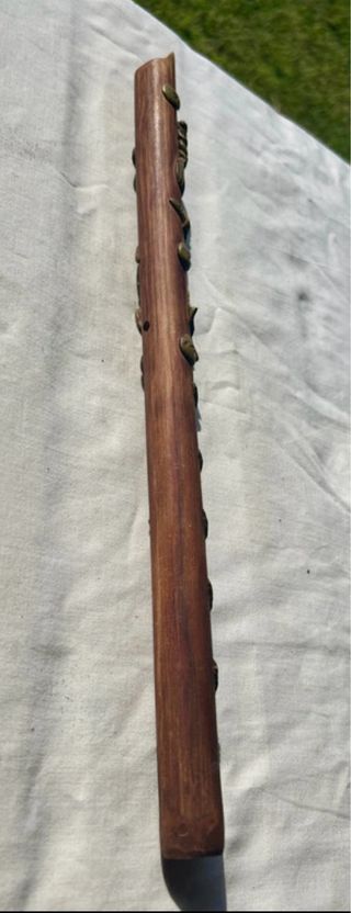 Flauto in legno decorato vintage 39cm