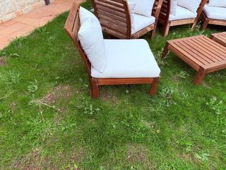 Conjunto Sofás Jardín Madera y Cojines
