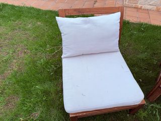 Conjunto Sofás Jardín Madera y Cojines