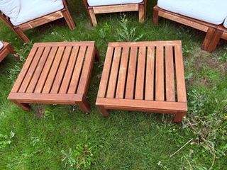 Conjunto Sofás Jardín Madera y Cojines