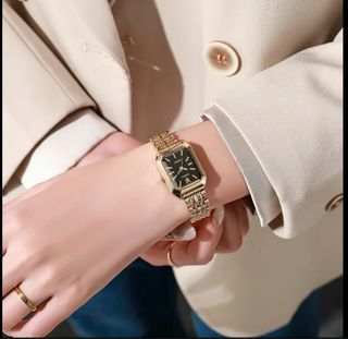 Reloj Pulsera Analógico Lujo Dorado y negro mujer 
