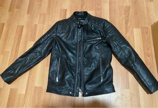 Chaqueta de cuero Zara negra