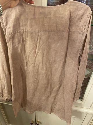 Blusa Lino Uterqüe Marrón Talla S