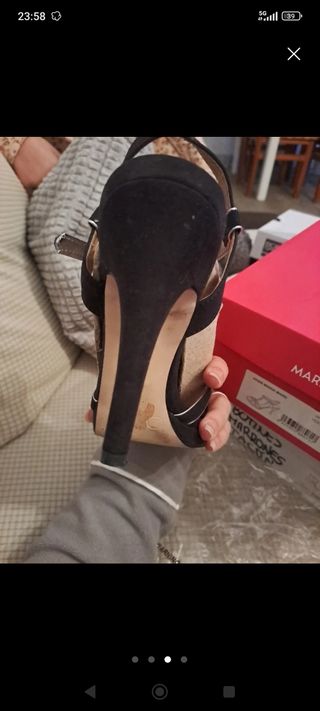 Tacones Maria Mare Talla 38 Negro/Plata