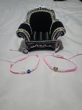 Set di 2 braccialetti per bambini con ciondolo e perline