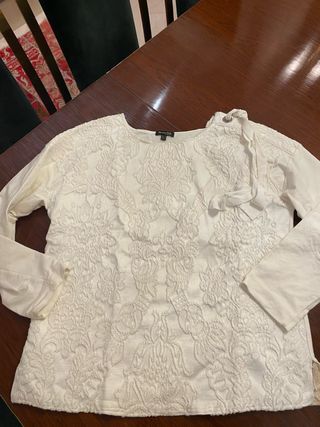Top Massimo Dutti Blanco Talla M