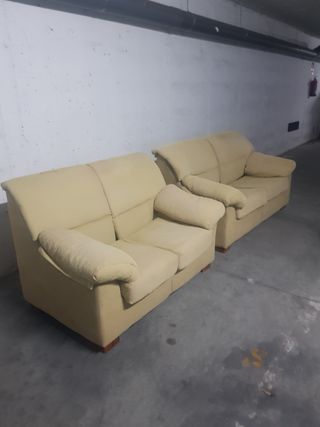 Sofá 2 plazas amarillo  tela