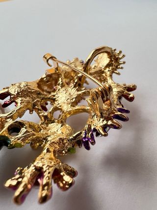 Broche/Colgante Florero con Flores y Pajarito