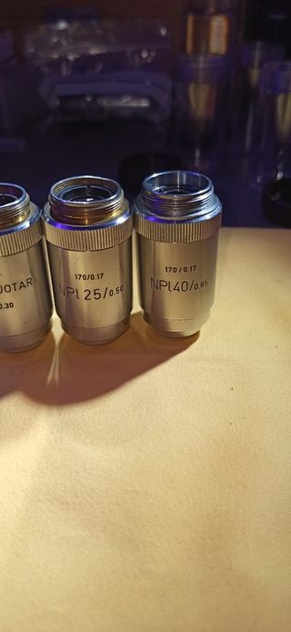 LEITZ Lote 4 objetivos microscopio