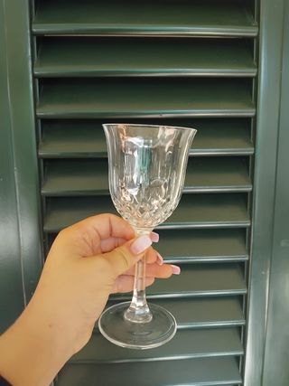 Set 8 Bicchieri Cristallo Decorati a mano,vintage