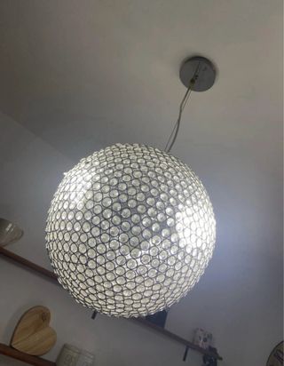 Lampadario a sospensione sfera con cristalli