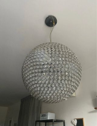 Lampadario a sospensione sfera con cristalli