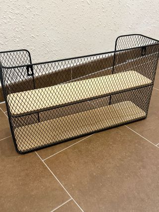 Estantería de pared rejilla y madera