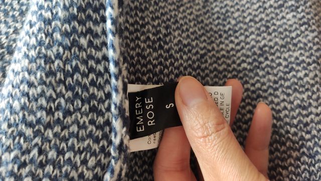 Cárdigan Abrigo Chevron estampado azul