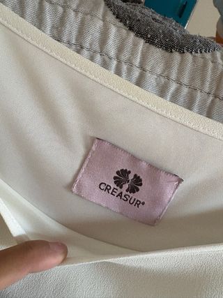 Vestido blanco y verde lentejuelas talla L