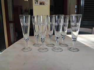 Set 8 Bicchieri Cristallo Decorati Mano