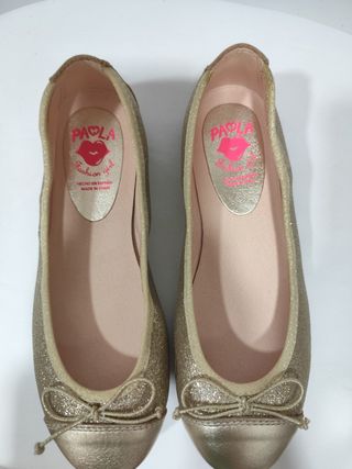 Bailarinas niña Paola doradas. Talla 35