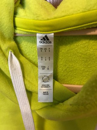 Sudadera Adidas Talla S Verde Flúor