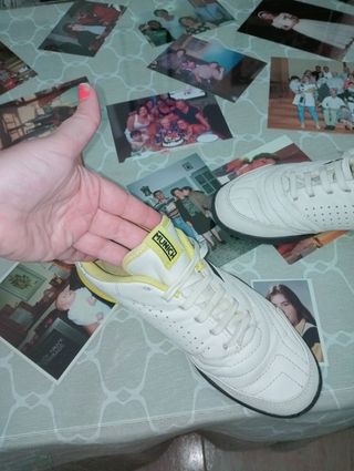 Zapatillas Munich niño blancas y amarillas