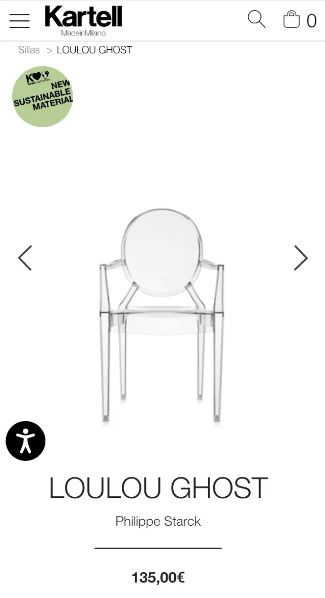 Silla Kartell Loulou Ghost Philippe Starck Cristal