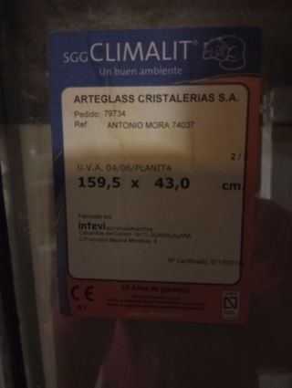 Cristal Climalit 159,5 x 43 cm