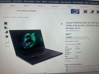 Lenovo ThinkPad A485 Portátil Negro