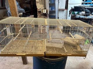 Jaula para pájaros de dos compartimentos