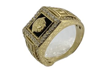 sello oro 18k con circonita