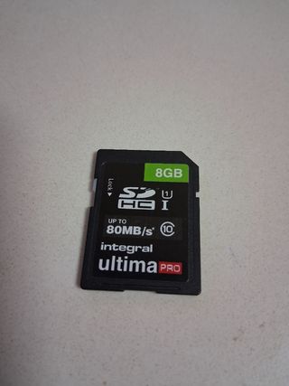 Tarjeta SD Integral 8GB HC I 80MB/s
