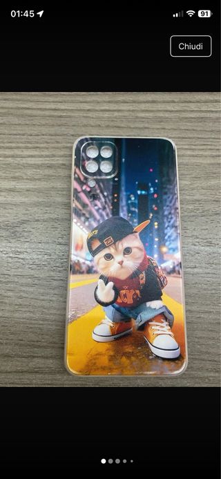 Cover per Samsung A12 con gatto rapper