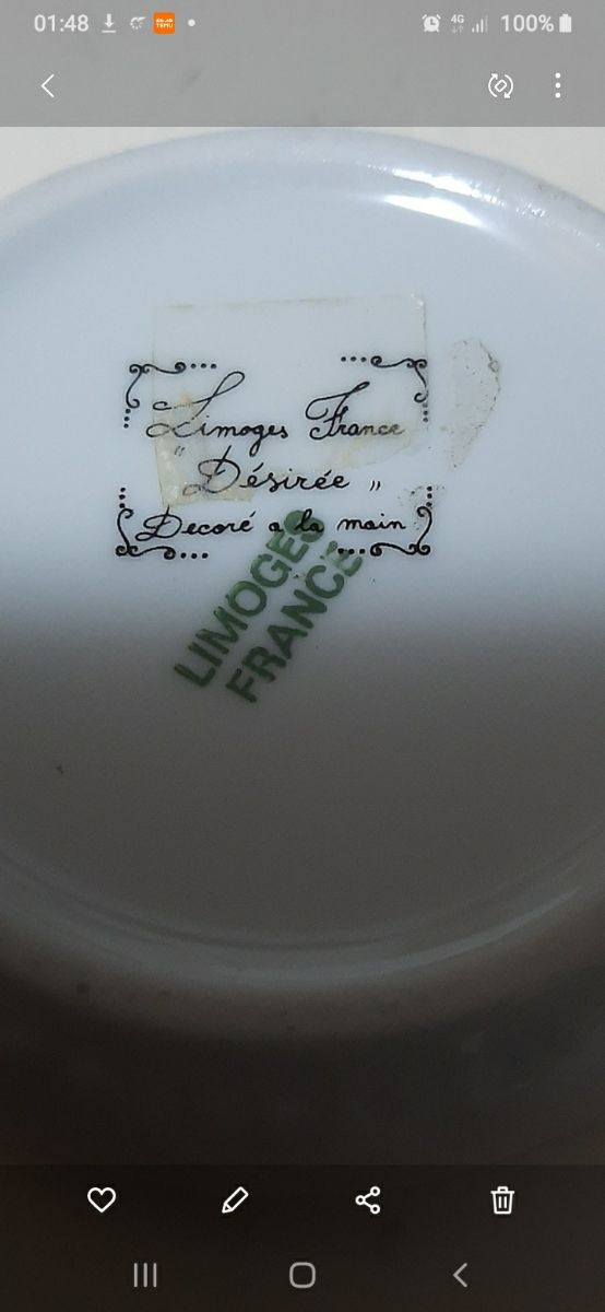 Portagioie antico Limoges decorato floreale