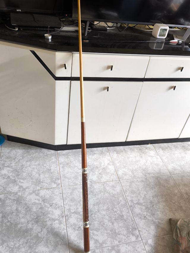 Taco de billar tallado a mano incrustaciones marfi