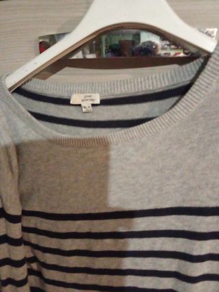 Vestito corto a righe grigio e nero