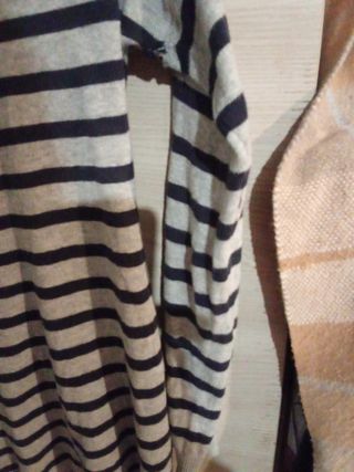 Vestito corto a righe grigio e nero