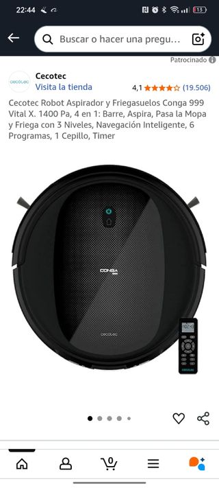 Rueda, Cecotec Robot Aspirador y Friegasuelos Cong