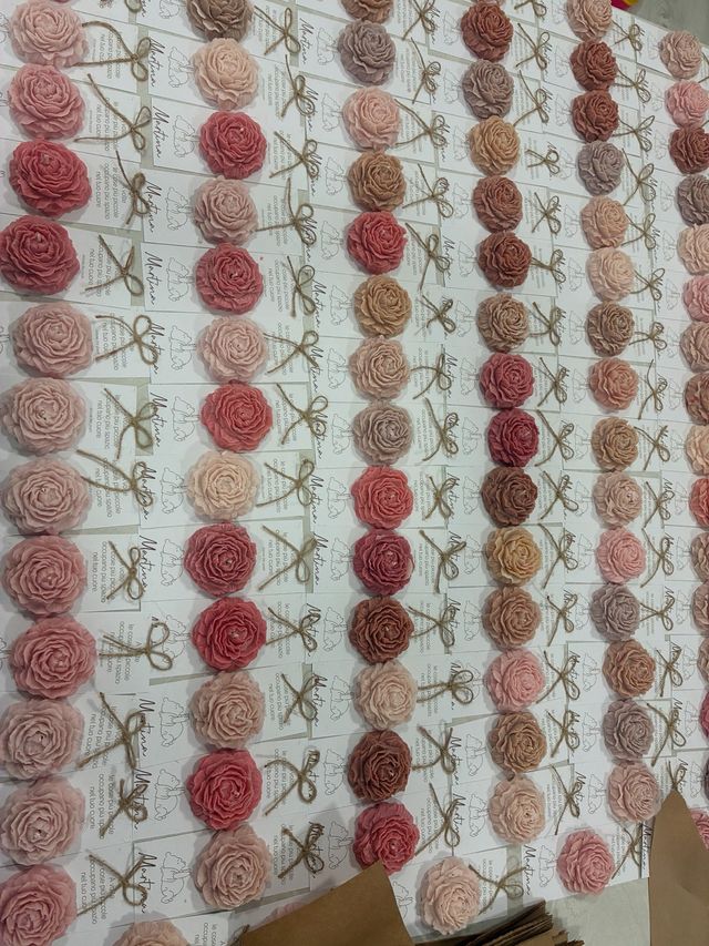 Fiori decorativi shabby chic rosa e beige