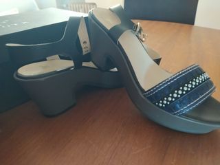 Sandalias Farrutx Piel Azul Sin Estrenar 38
